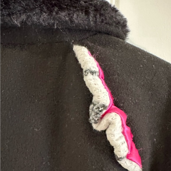 Penelope Mack Black White Pink Wool Blend Coat Size 24 Months - Picture 9 of 10